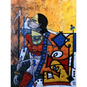 Nisar Ahmed, 18 x 24 Inch, Acrylic on Canvas, Figurative Painting, AC-NA-038